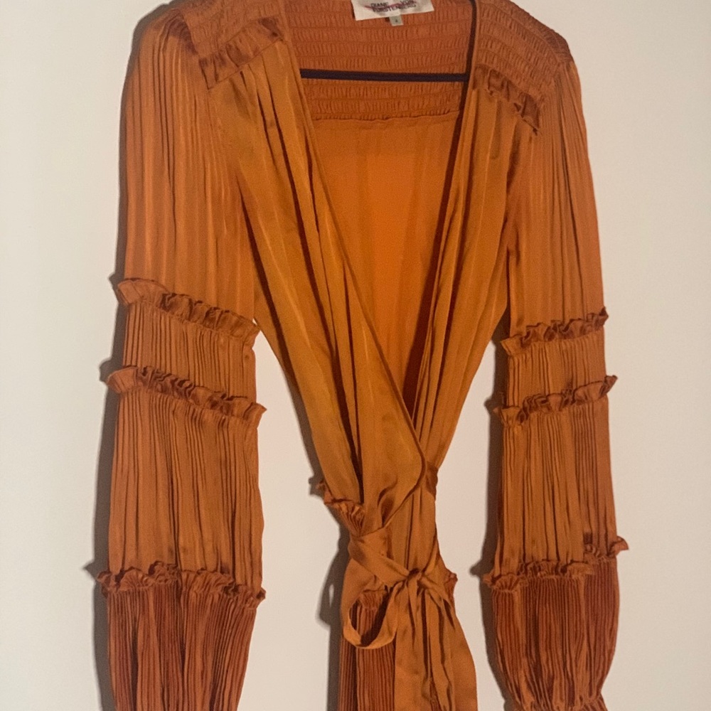 Diane Von Furstenberg orange wrap dress